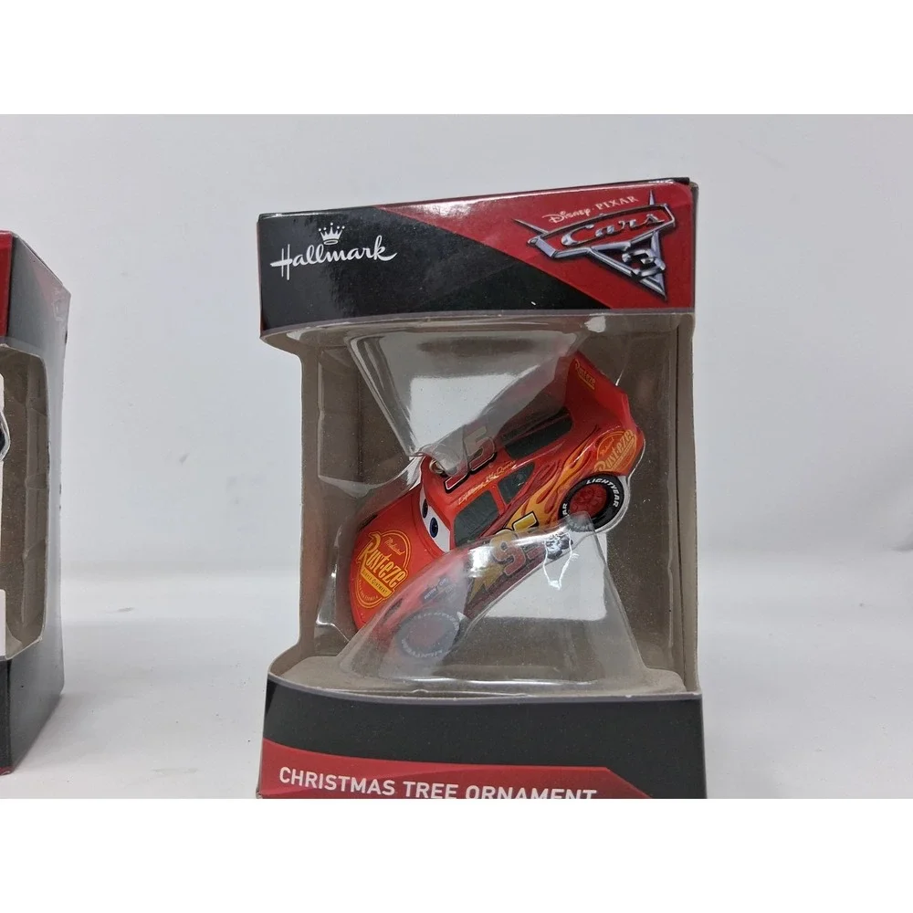 Disney Pixar Cars 3 Jackson Storm #20 Plus Lightning McQueen #95 Ornament Lot. W